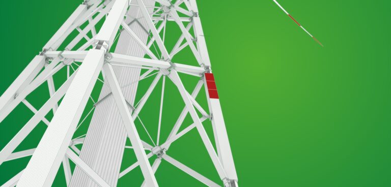 Der Aufbau der Windkraftanlage als Rendering mit grünem Hintergrund. © HASSLACHER Gruppe